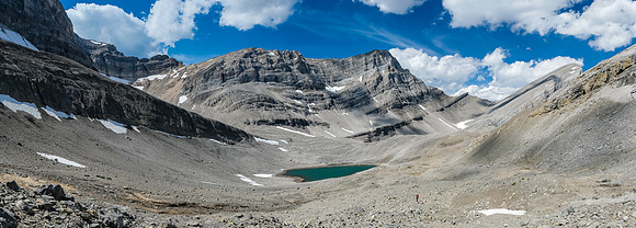 Phil traverses to Block Mountain, visible at right.
