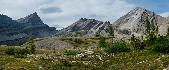 Beautiful alpine meadows along our high line traverse exit.