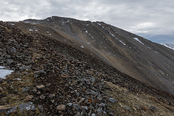 Views back to the summit of Sentry Peak.
