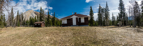 Hiking back through the Warden Cabin / Indianhead Lodge compound.