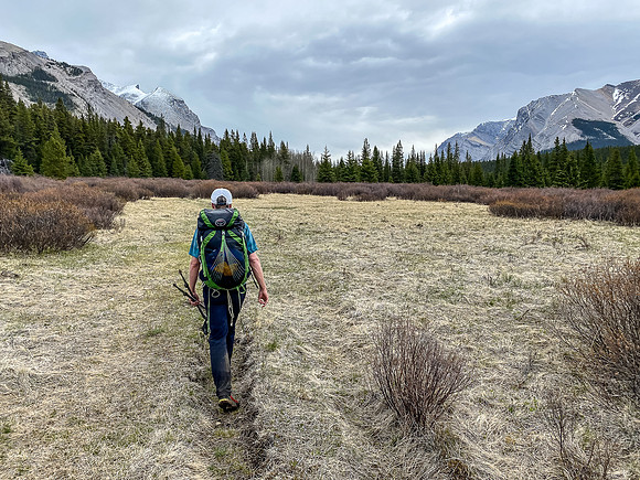 Hiking down the Clearwater River Trail.