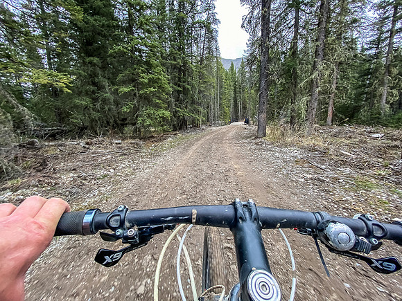 Biking down the Clearwater Trail.