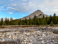 Sentry Peak rises over Indianhead Creek.