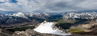 Phil is tiny on the lookout with the upper Clearwater valley stretched out below.