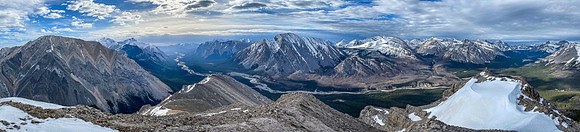 Almost the entire Clearwater River valley from Devon Lakes (R) to the edge of the Rockies (L).