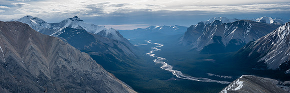 Lost Guide, Scalp and Forbidden over the Clearwater River valley.