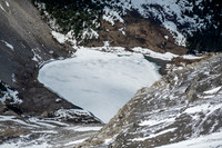 Lost Guide Lake is still mostly frozen over.