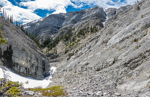 Wild views back down the hidden gully.