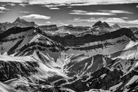 Caterpillar Peak in front of distant giants including Perren, Nordic Ridge, Kahl, Simpson.