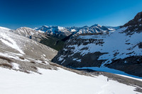 Descending the south bowl.