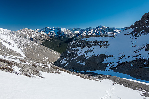 Descending the south bowl.