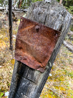 This old sign was near the cairn - not legible.