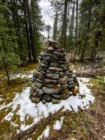 An interesting cairn along the trail. Is this an old boundary? Grave site?