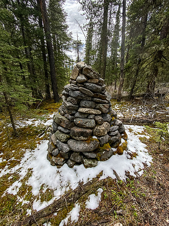 An interesting cairn along the trail. Is this an old boundary? Grave site?