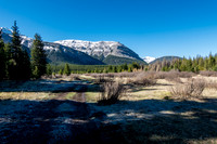 An outlier of Scalp Peak over the meadow near CC4.
