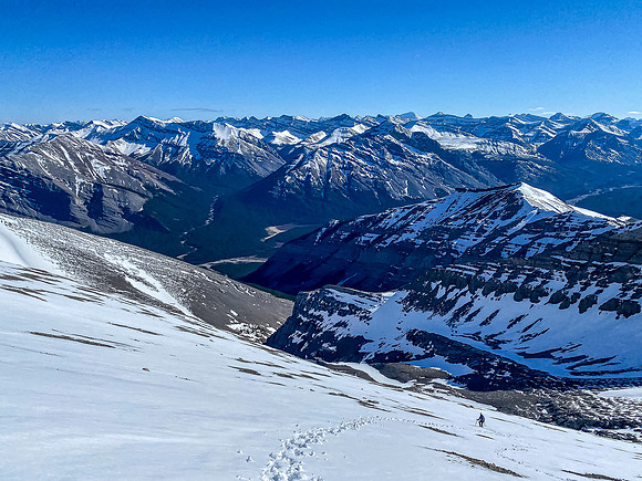 Descending the south bowl.