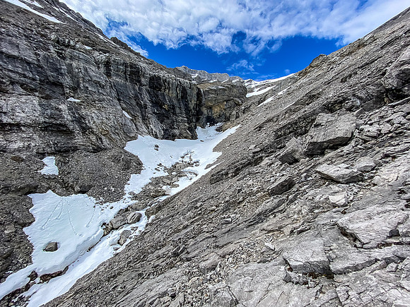 Ascending into the south bowl.
