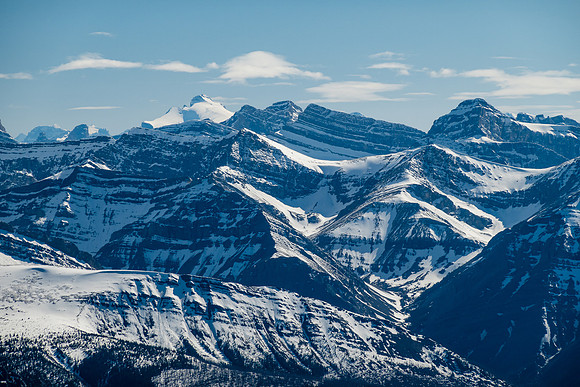 Hector, Dip Slope and Deluc Mountain (R).