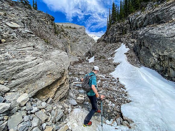 The next 30 minutes will determine success or failure on this peak as we enter the hidden gully.