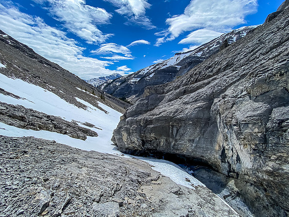 Wild views back down the hidden gully.