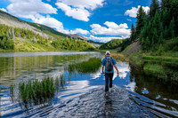 Hiking back through Wigmore Lake.