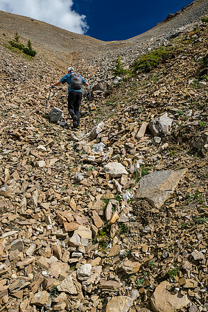 Hiking up to the col.