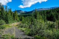 Hiking the fire road up Cuthead Creek we get our first distant views of Panther Mountain.