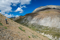 Phil traverses the intervening ridge from the col.