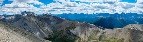 Puma Mountain at left. The access col and intervening ridge at lower right.