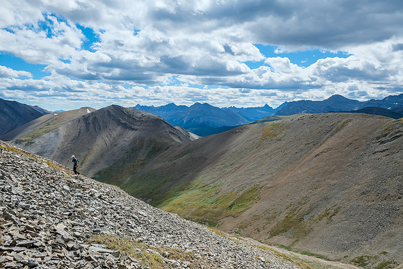 Starting up Panther Mountain's easy west slopes. The intervening ridge in the bg.
