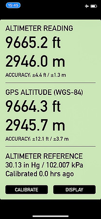 Measuring the height of the western (first) summit.