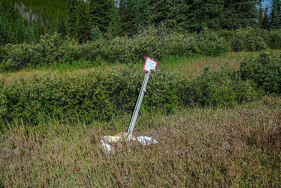 Another dilapidated and shot up sign.