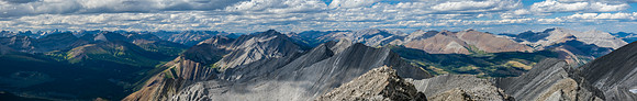 Views north to Prow, White, Grouse, Melanin, Gable and Barrier Mountain (R).