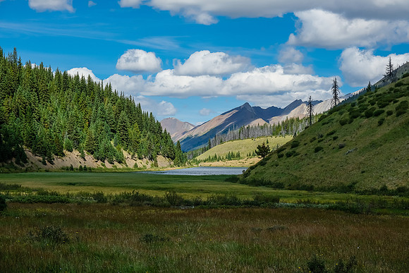Wigmore Lake is finally visible in the distance.