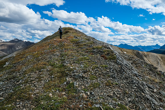 Hiking the intervening ridge.