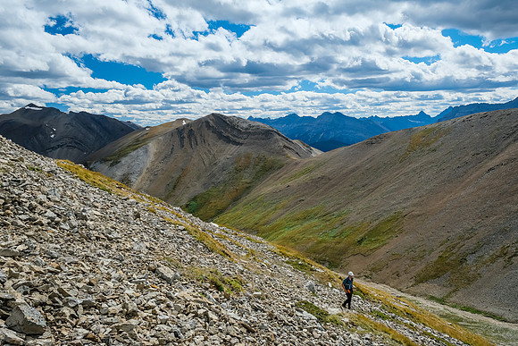 Starting up Panther Mountain's easy west slopes. The intervening ridge in the bg.