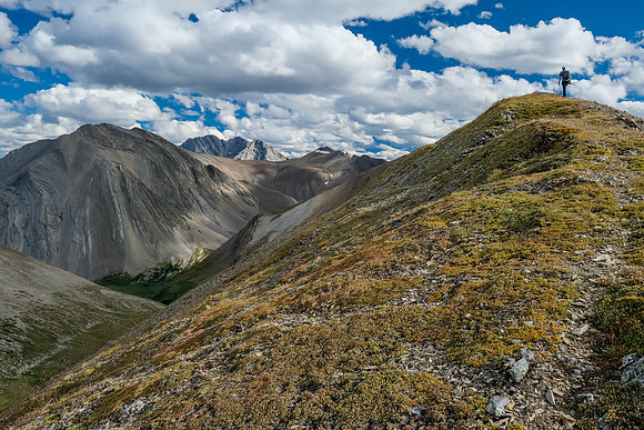 Hiking the intervening ridge.