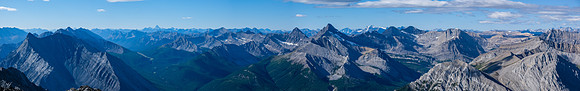 Morning views from Assiniboine to Noetic and Block (R).