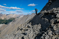 Descending the west face.
