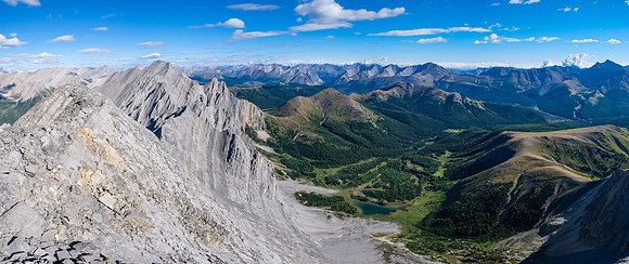 Views over Cuthead Lake north up the east faces of Flints and Cuthead. Panther and Puma at right.