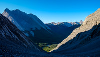 Views back down the gully across the Cascade River valley below.