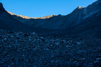 Grinding our way up the foreshortened, easy access gully.