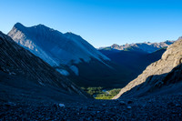 Views back down the gully across the Cascade River valley below.