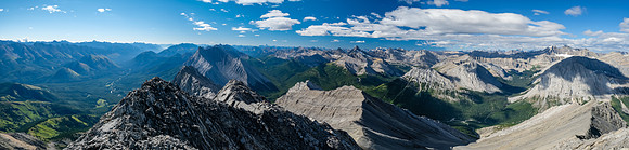 Views south and west to Noetic, Block and Bonnet Peak (R).