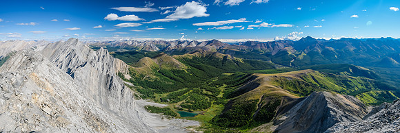Views over Cuthead Lake north up the east faces of Flints and Cuthead. Panther and Puma at right.