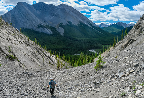 Nearing the bottom of the gully.
