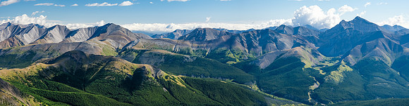 Beautiful morning lighting towards Panther Mountain (L) and Puma Mountain (R).