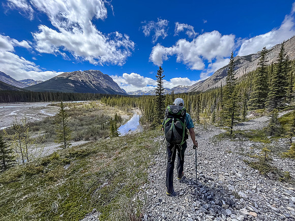 Hiking the Clearwater Trail between Lost Guide Peak and Indianhead Lodge.