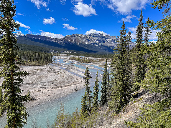 Views off the escarpment that we took to avoid a deep and fast channel of the Clearwater River.