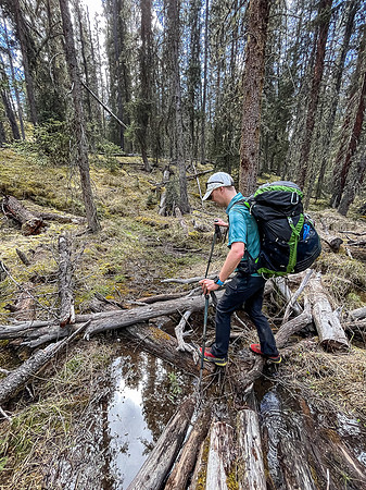 Hiking the Clearwater Trail from Indianhead Lodge to Malloch Meadows.